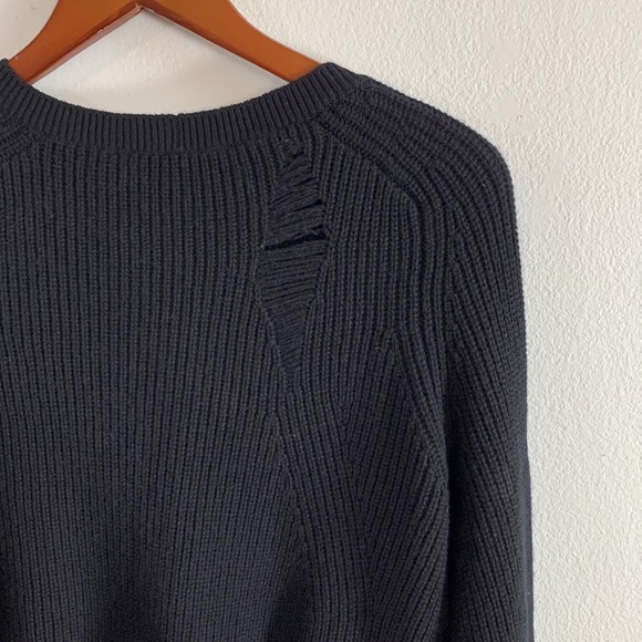 NWT Helmut Lang Black Cashmere Blend “Destroyed” Design Knit Dress - Picture 10 of 15